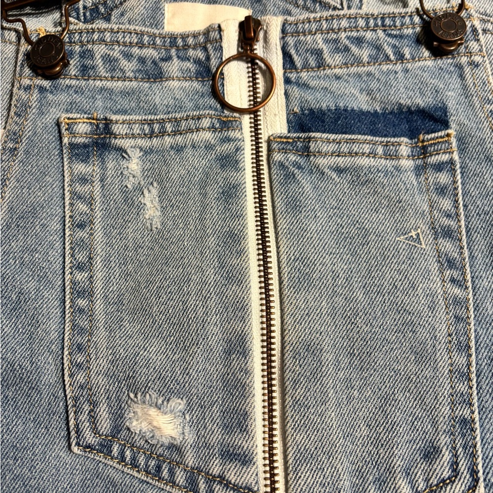 Hidden Denim Dress Overalls Pixie Pinafore Size Medium - Picture 4 of 10